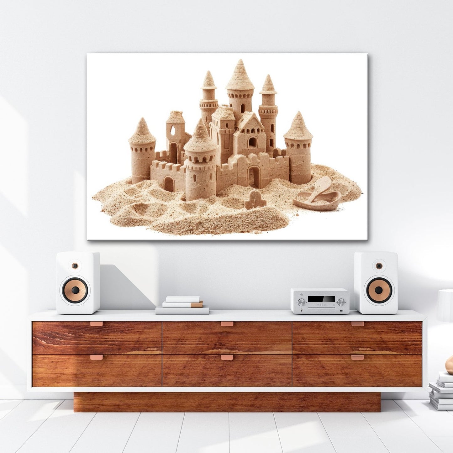 Leinwandbild Majestätische Sandburg – Fantasie in goldener Perfektion. - deyoli