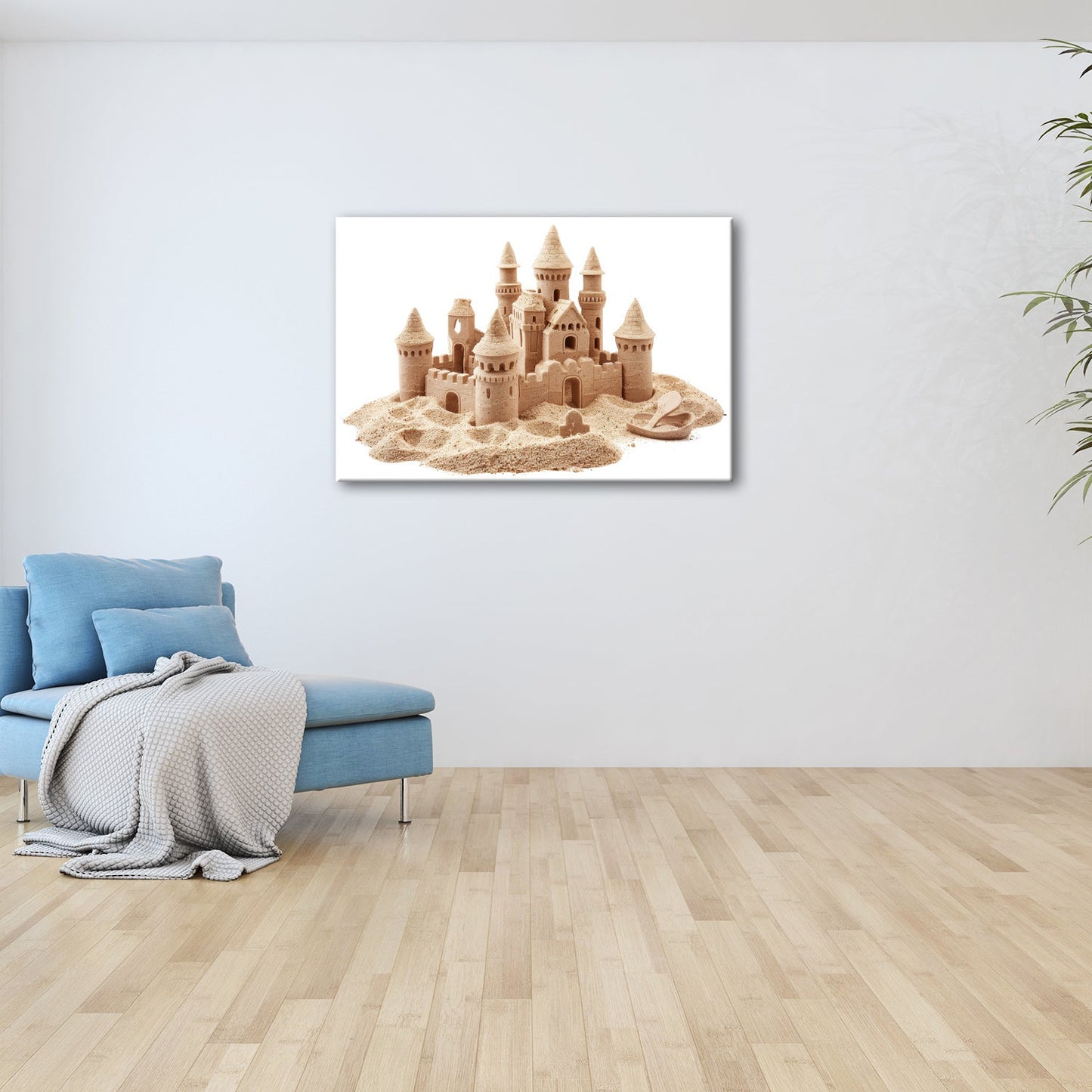 Leinwandbild Majestätische Sandburg – Fantasie in goldener Perfektion. - deyoli