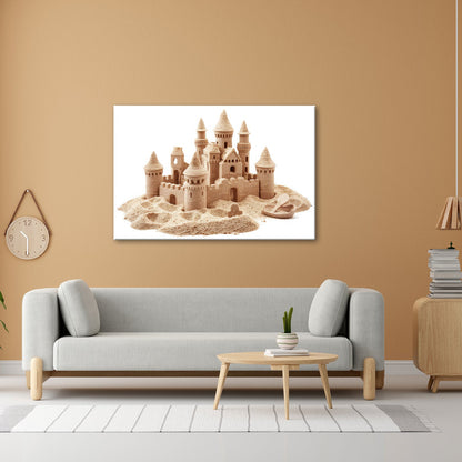 Leinwandbild Majestätische Sandburg – Fantasie in goldener Perfektion. - deyoli