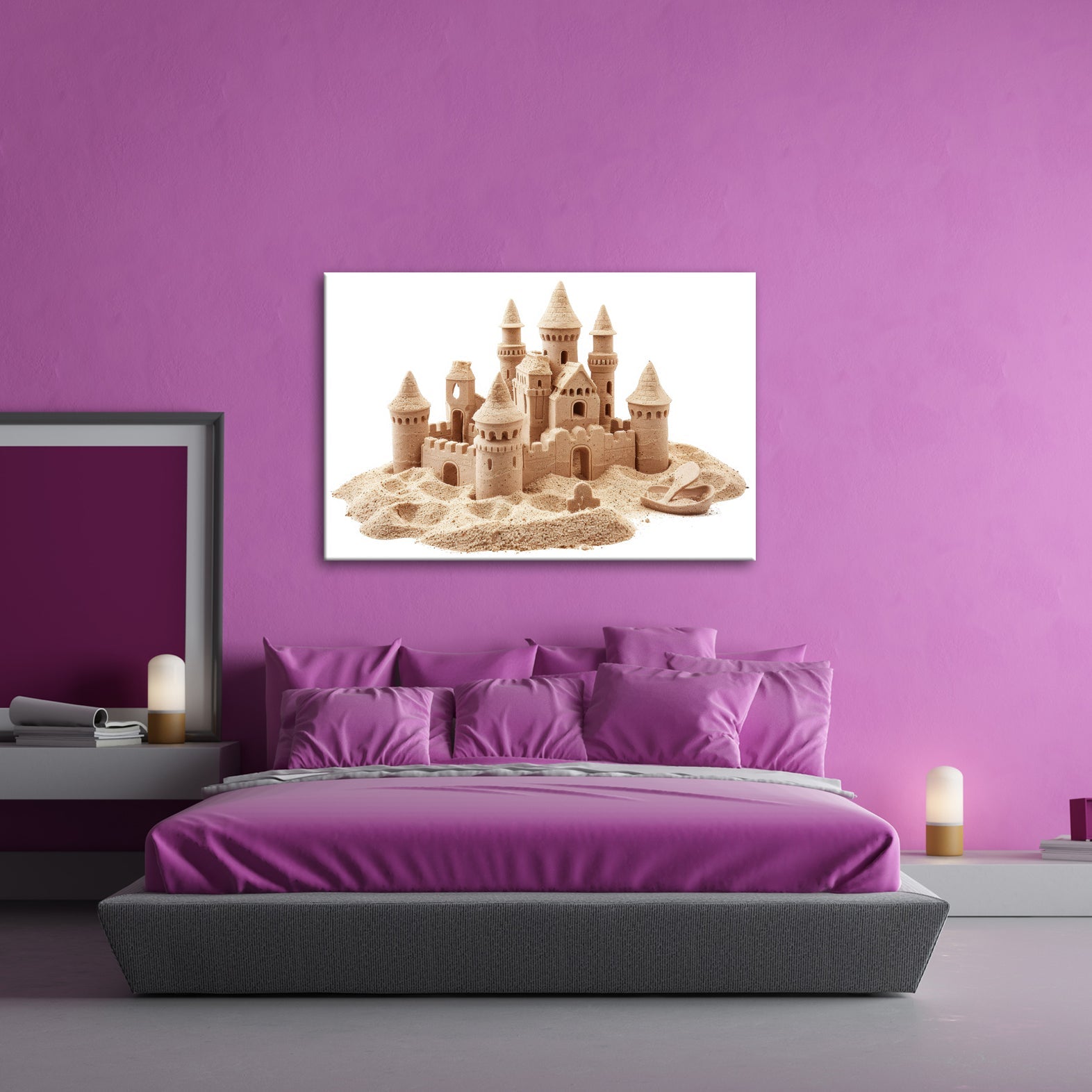 Leinwandbild Majestätische Sandburg – Fantasie in goldener Perfektion. - deyoli