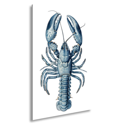 Leinwandbild Majestätischer blauer Hummer in feiner naturgetreuer Illustration - deyoli