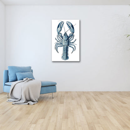Leinwandbild Majestätischer blauer Hummer in feiner naturgetreuer Illustration - deyoli