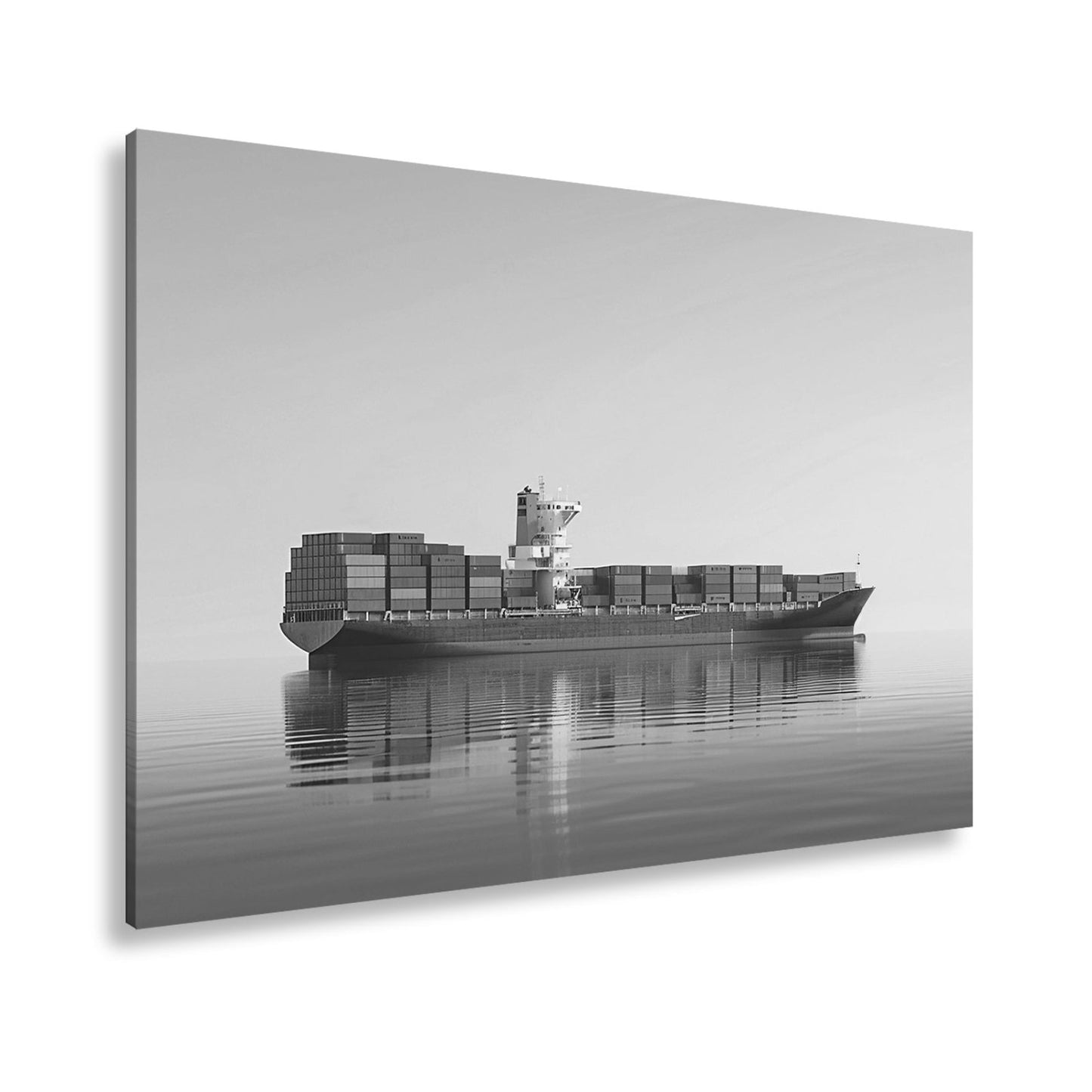 Leinwandbild Majestätischer Frachter in ruhiger See XXL – Schiff Wandbild Meer - deyoli