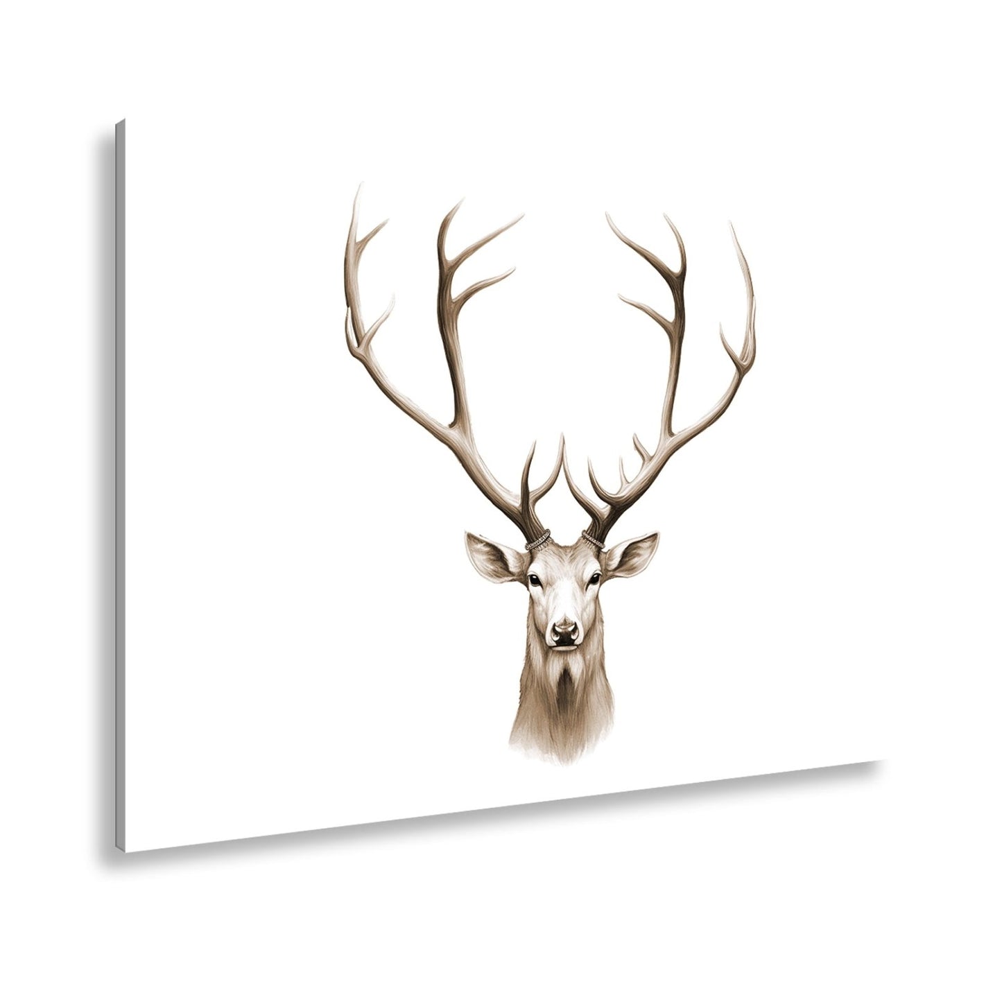 Leinwandbild Majestätischer Hirsch mit imposantem Geweih - deyoli