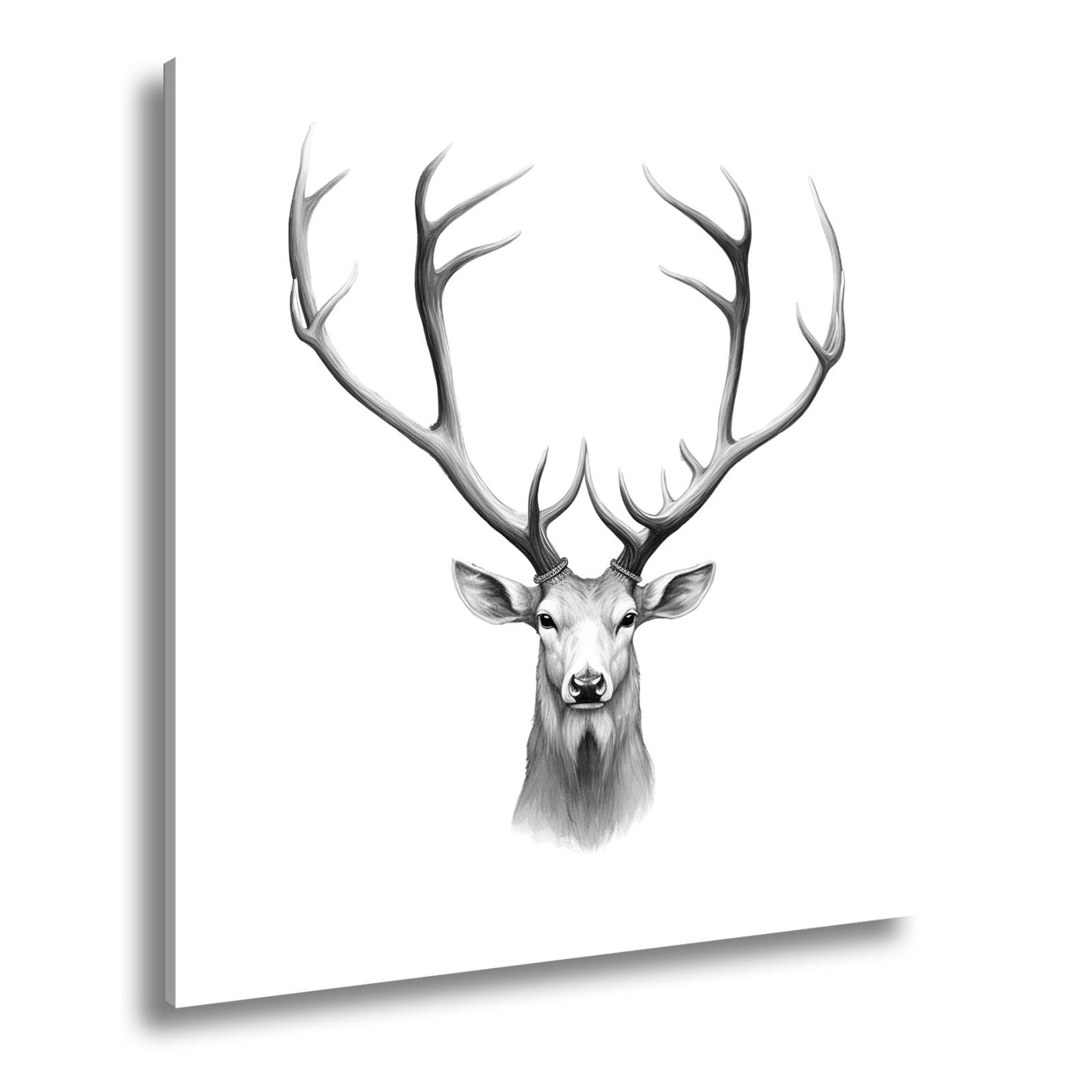 Leinwandbild Majestätischer Hirsch mit imposantem Geweih - deyoli