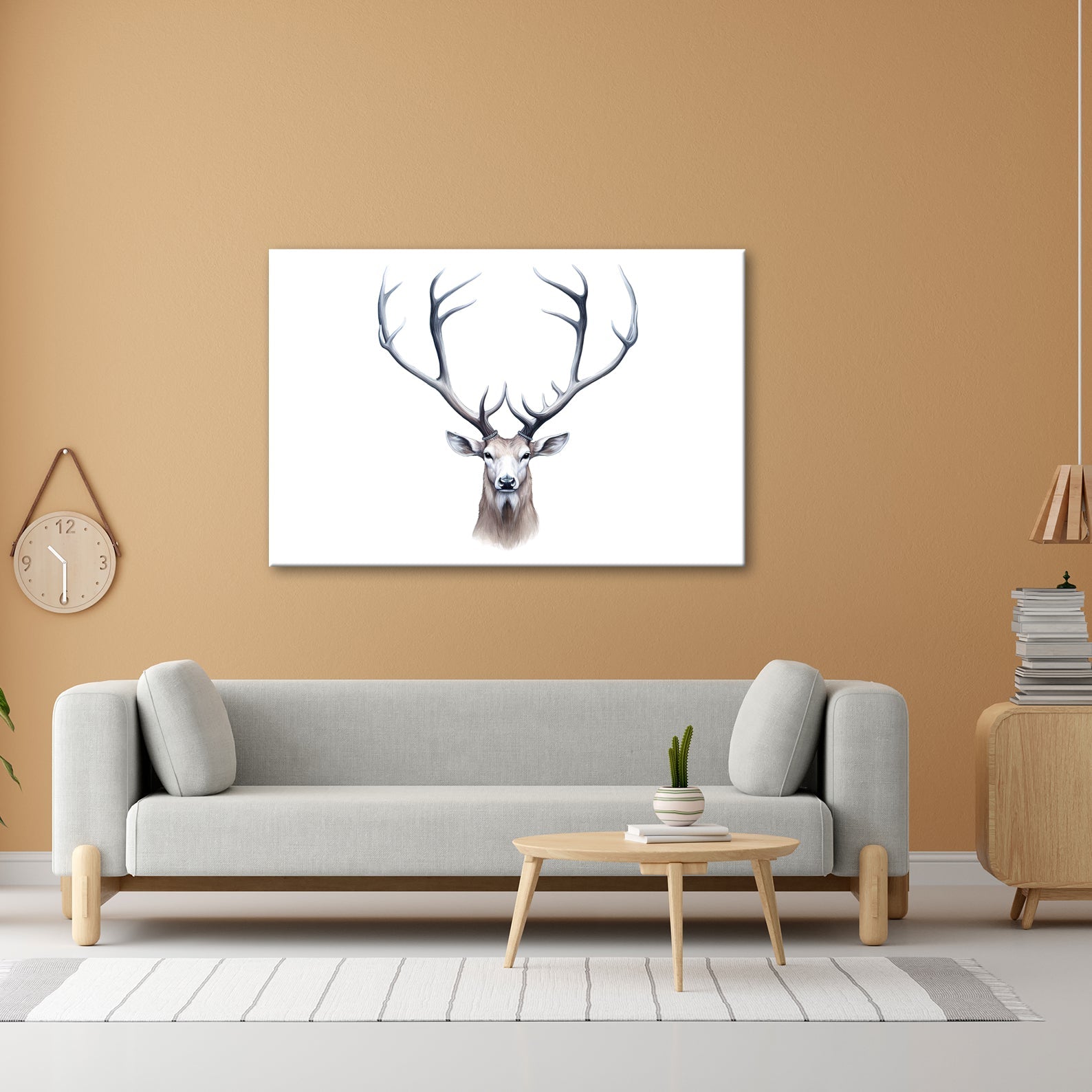 Leinwandbild Majestätischer Hirsch mit imposantem Geweih - deyoli