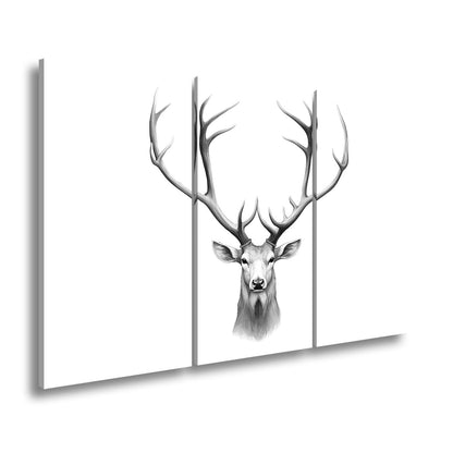 Leinwandbild Majestätischer Hirsch mit imposantem Geweih - deyoli