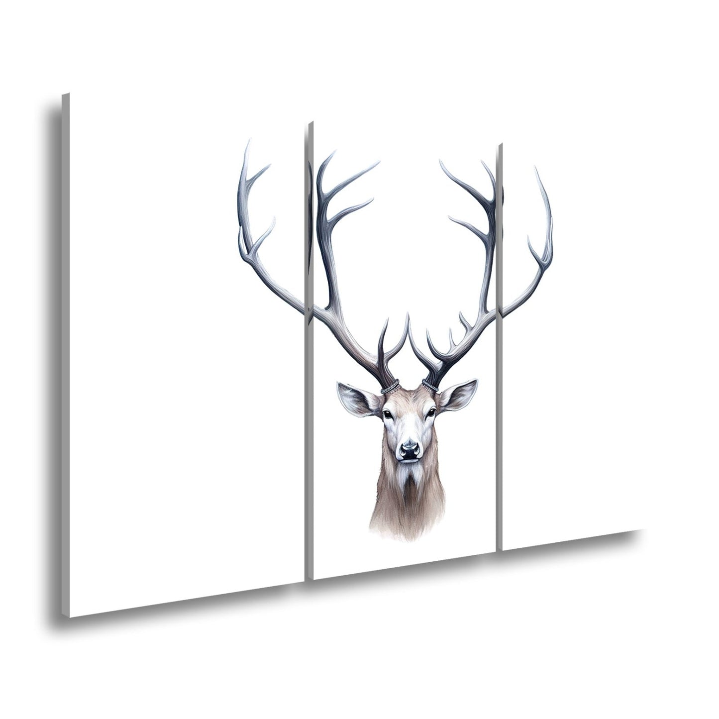 Leinwandbild Majestätischer Hirsch mit imposantem Geweih - deyoli