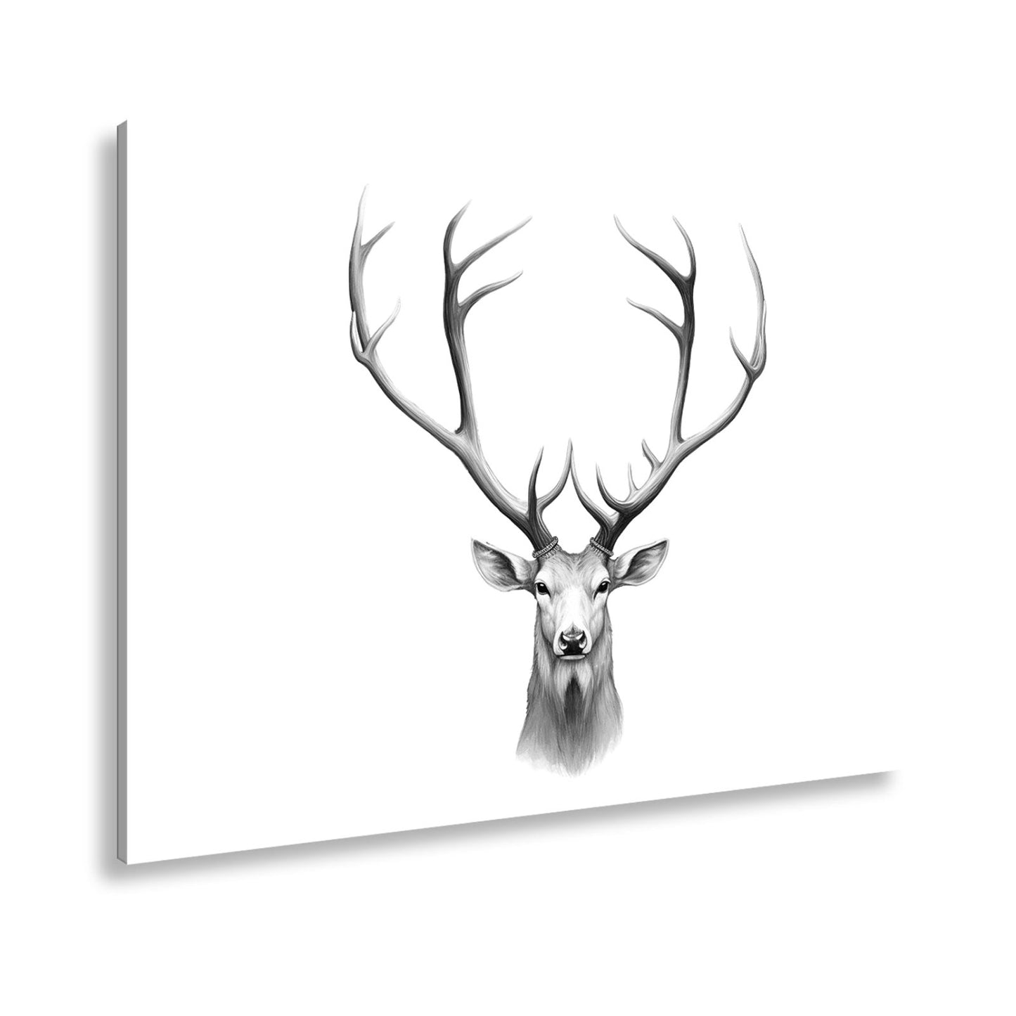 Leinwandbild Majestätischer Hirsch mit imposantem Geweih - deyoli