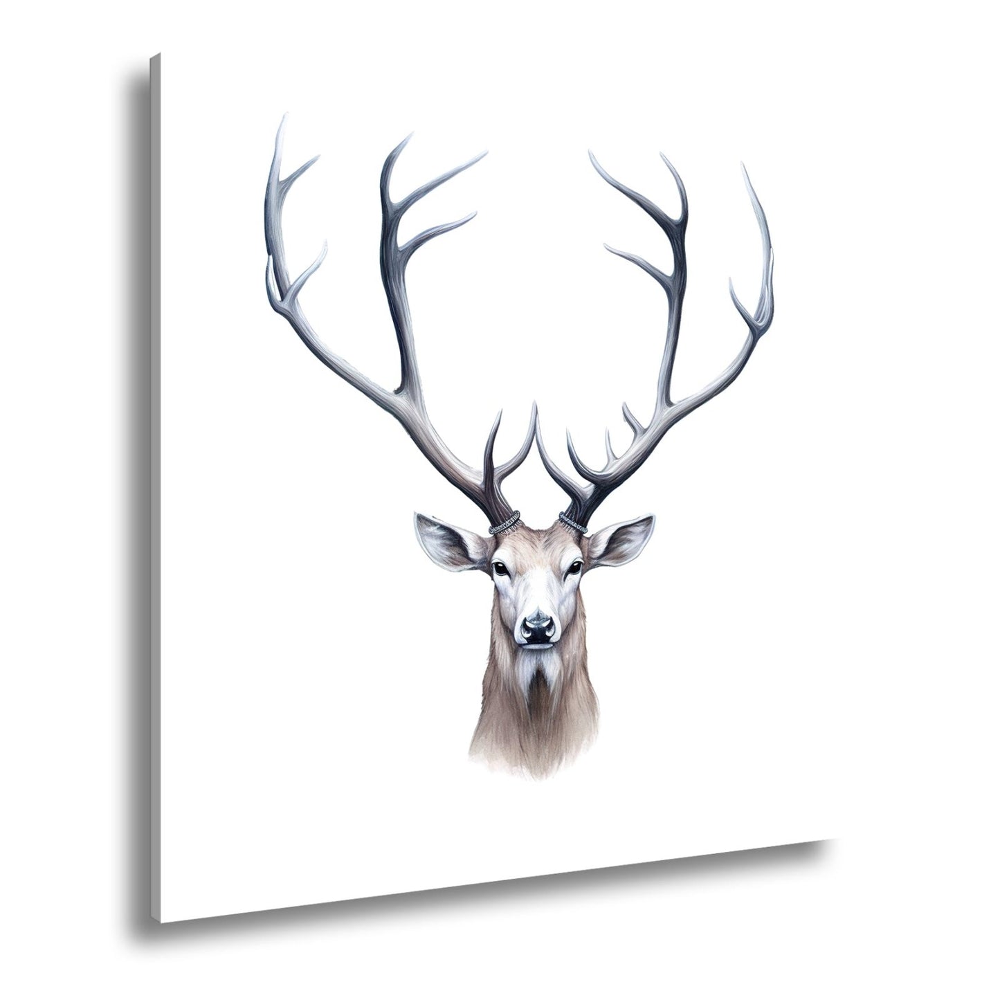 Leinwandbild Majestätischer Hirsch mit imposantem Geweih - deyoli
