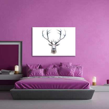 Leinwandbild Majestätischer Hirsch mit imposantem Geweih - deyoli