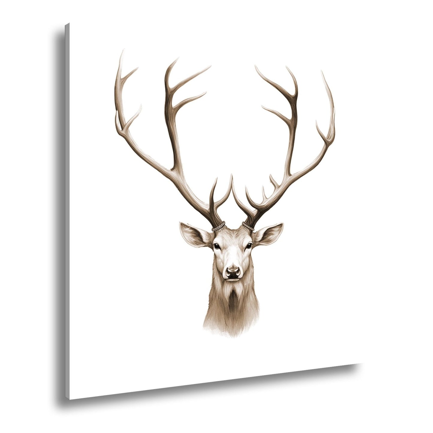 Leinwandbild Majestätischer Hirsch mit imposantem Geweih - deyoli