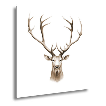 Leinwandbild Majestätischer Hirsch mit imposantem Geweih - deyoli