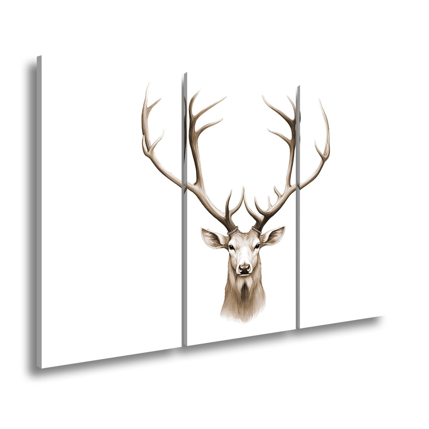 Leinwandbild Majestätischer Hirsch mit imposantem Geweih - deyoli