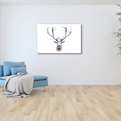 Leinwandbild Majestätischer Hirsch mit imposantem Geweih - deyoli
