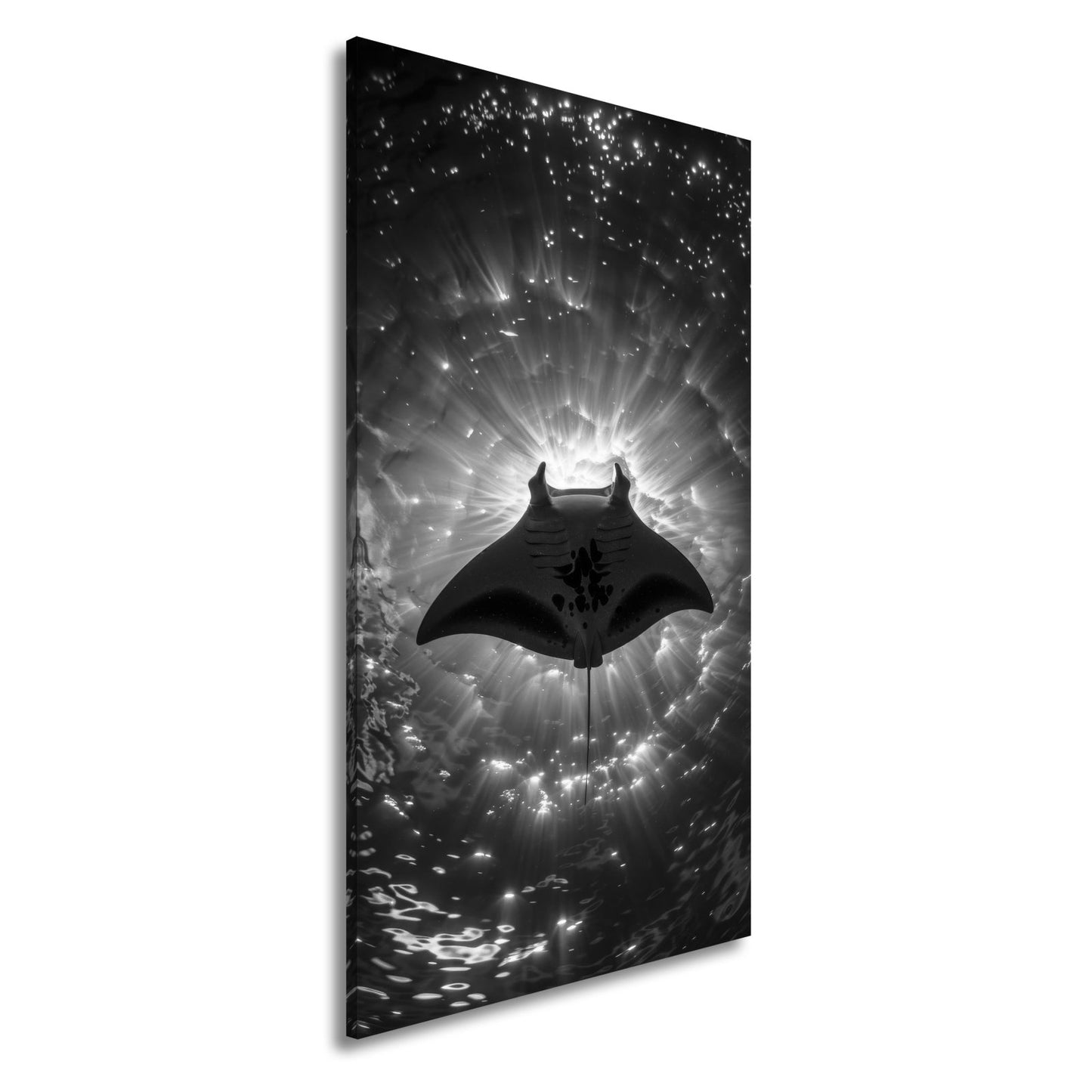 Leinwandbild Manta im Strahlenmeer – Wesen aus Licht XXL - deyoli