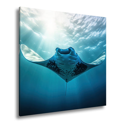 Leinwandbild Manta XXL – Majestätischer Gleiter durch Licht & Tiefe - deyoli