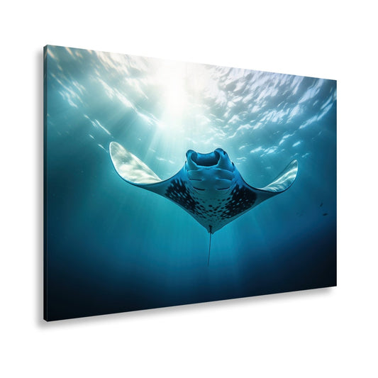 Leinwandbild Manta XXL – Majestätischer Gleiter durch Licht & Tiefe - deyoli