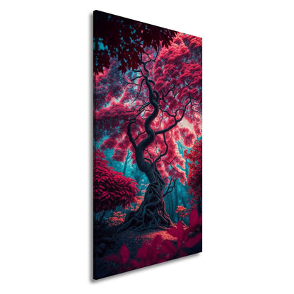 Leinwandbild Märchenhafter Baum – Leuchtender Fantasiewald XXL - deyoli