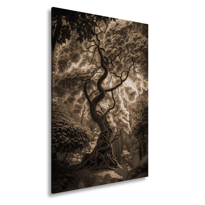 Leinwandbild Märchenhafter Baum – Leuchtender Fantasiewald XXL - deyoli