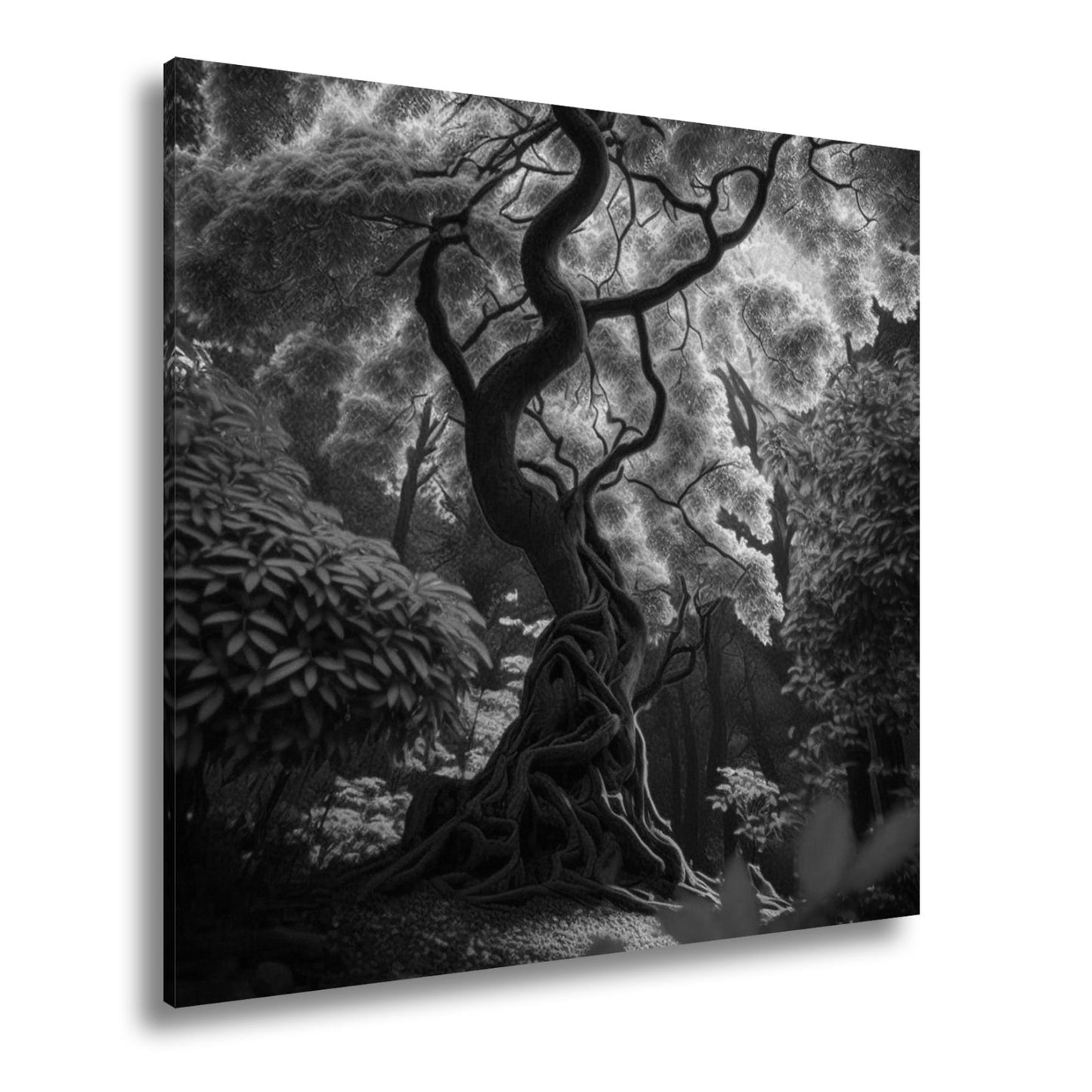Leinwandbild Märchenhafter Baum – Leuchtender Fantasiewald XXL - deyoli