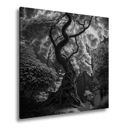 Leinwandbild Märchenhafter Baum – Leuchtender Fantasiewald XXL - deyoli
