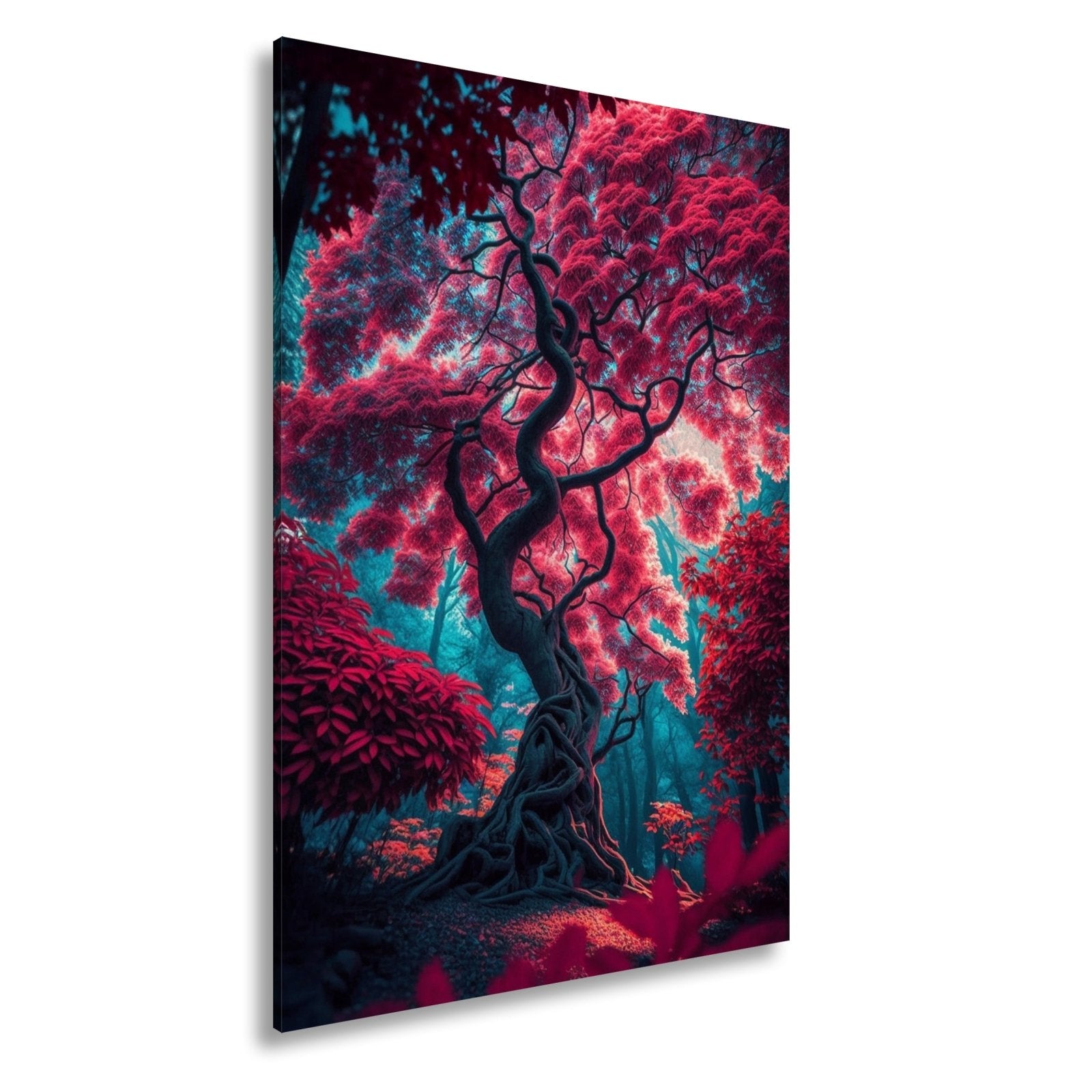 Leinwandbild Märchenhafter Baum – Leuchtender Fantasiewald XXL - deyoli