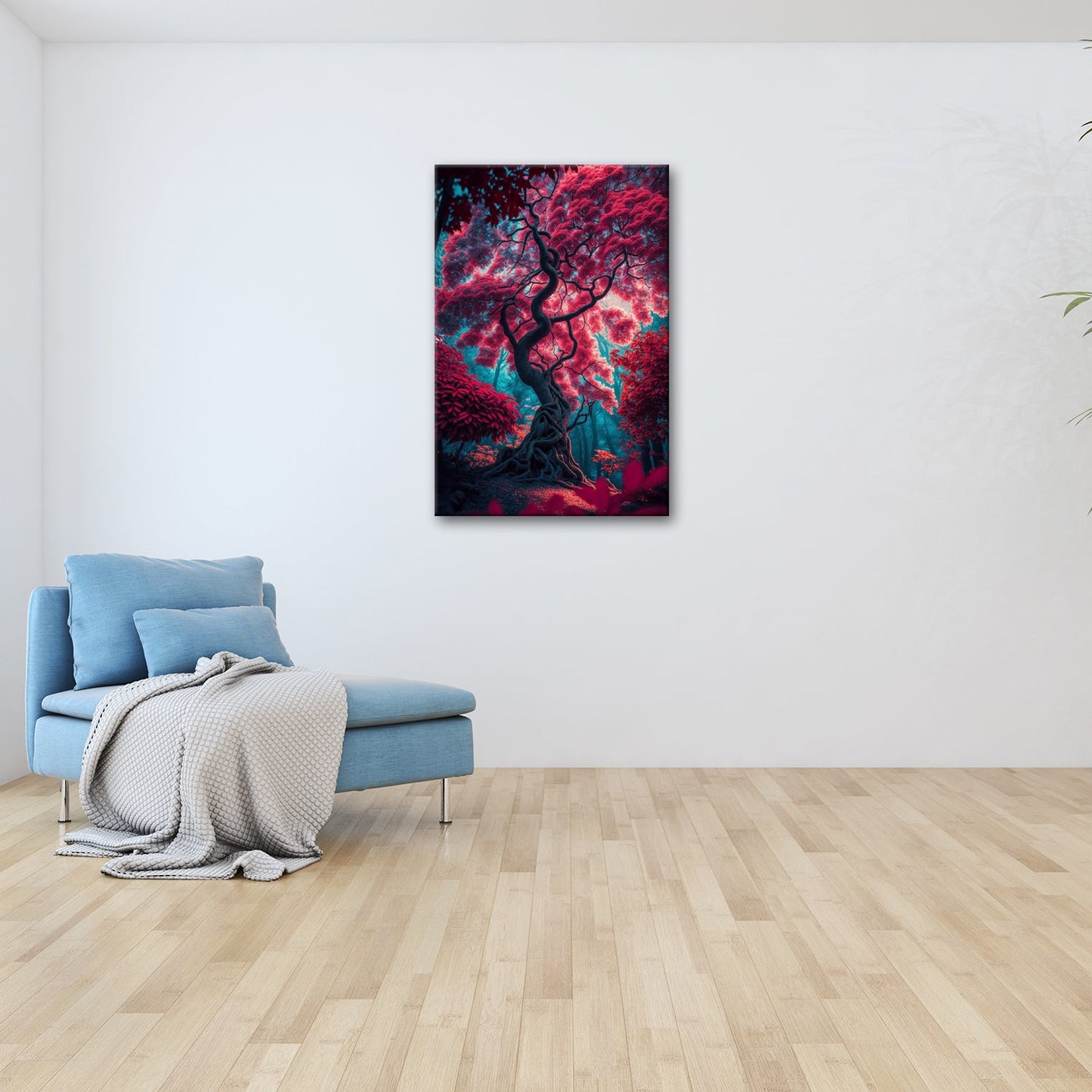 Leinwandbild Märchenhafter Baum – Leuchtender Fantasiewald XXL - deyoli