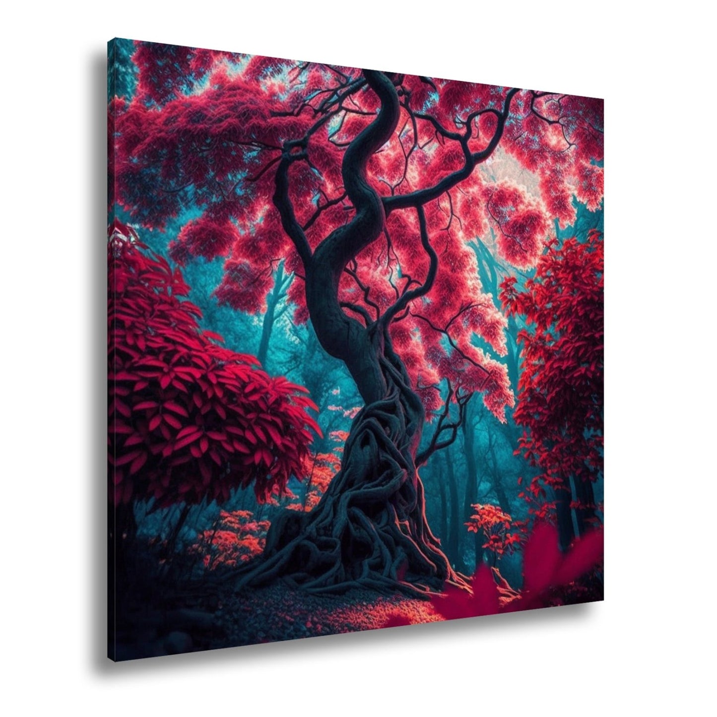 Leinwandbild Märchenhafter Baum – Leuchtender Fantasiewald XXL - deyoli