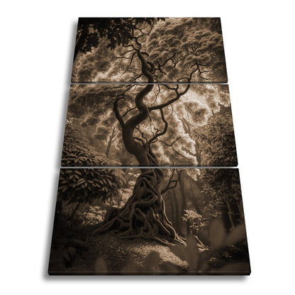 Leinwandbild Märchenhafter Baum – Leuchtender Fantasiewald XXL - deyoli