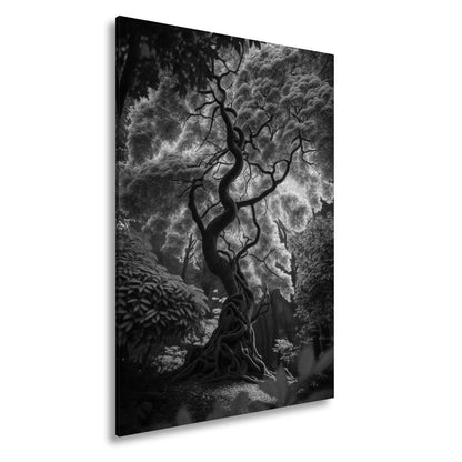 Leinwandbild Märchenhafter Baum – Leuchtender Fantasiewald XXL - deyoli
