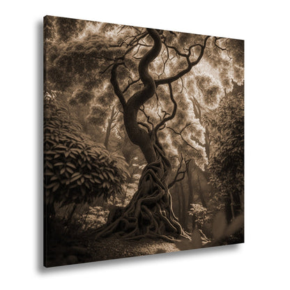 Leinwandbild Märchenhafter Baum – Leuchtender Fantasiewald XXL - deyoli