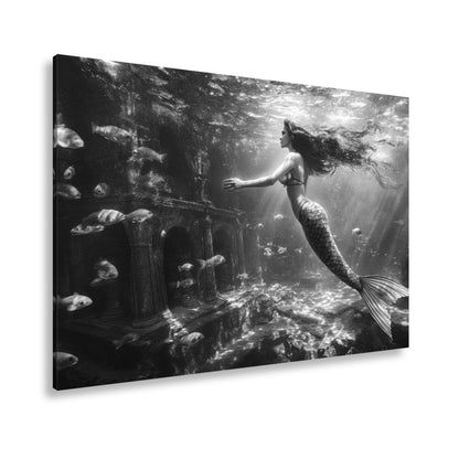 Leinwandbild Meerjungfrau im magischen Unterwasserlicht XXL – Fantasy Wandbild - deyoli