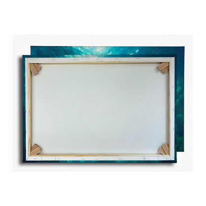 Leinwandbild Meerjungfrau im schimmernden blauen Licht XXL – Fantasy Wandbild - deyoli