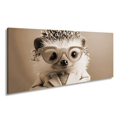 Leinwandbild Mode trifft Stachel – Igel rockt Brille und pinkes Sakko. - deyoli