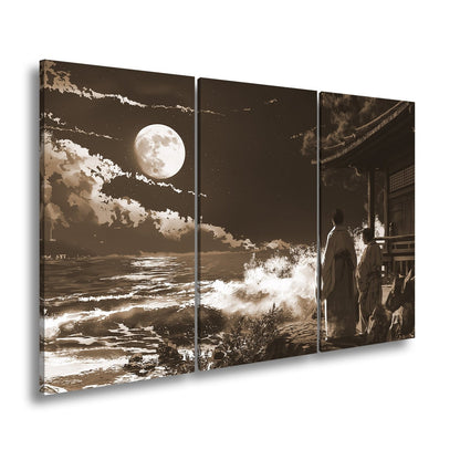 Leinwandbild Mondlicht trifft Meeresbrandung – zwei in stiller Harmonie. - deyoli
