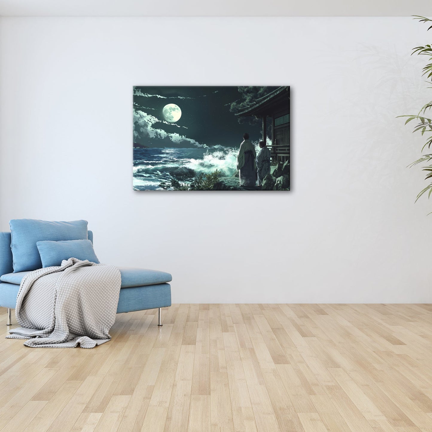 Leinwandbild Mondlicht trifft Meeresbrandung – zwei in stiller Harmonie. - deyoli
