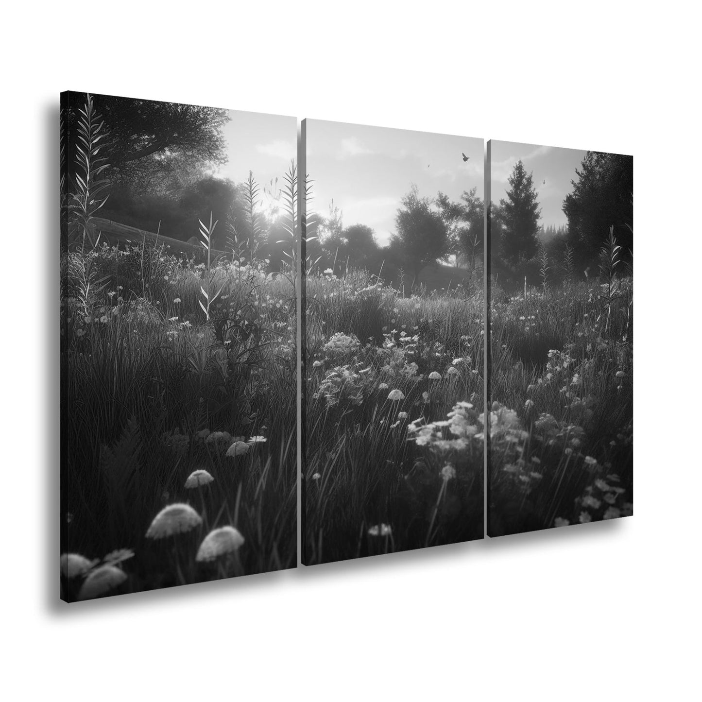 Leinwandbild Morgentanz der Wildblumen im goldenen Licht. - deyoli