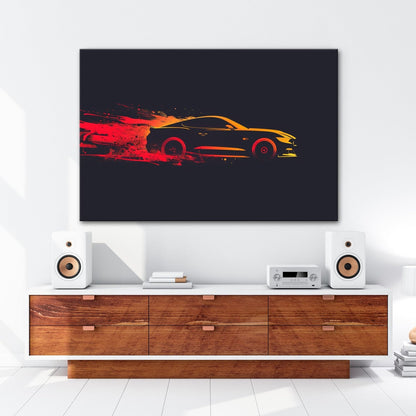 Leinwandbild Muscle Car – Stylisierte Speed - Explosion in Bewegung XXL - deyoli