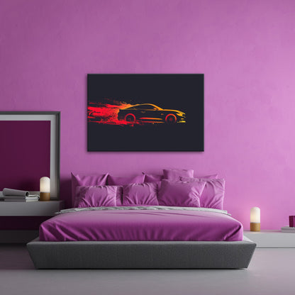 Leinwandbild Muscle Car – Stylisierte Speed - Explosion in Bewegung XXL - deyoli