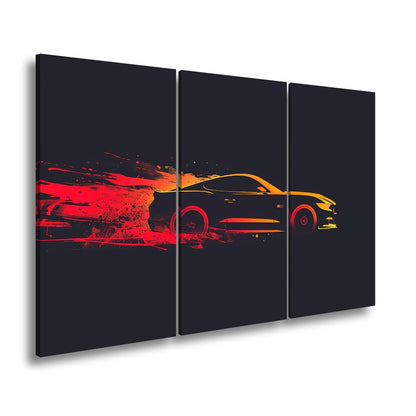 Leinwandbild Muscle Car – Stylisierte Speed - Explosion in Bewegung XXL - deyoli