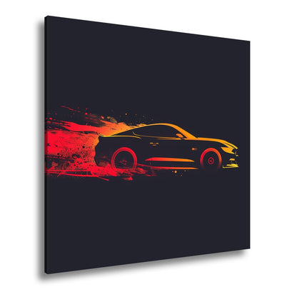 Leinwandbild Muscle Car – Stylisierte Speed - Explosion in Bewegung XXL - deyoli