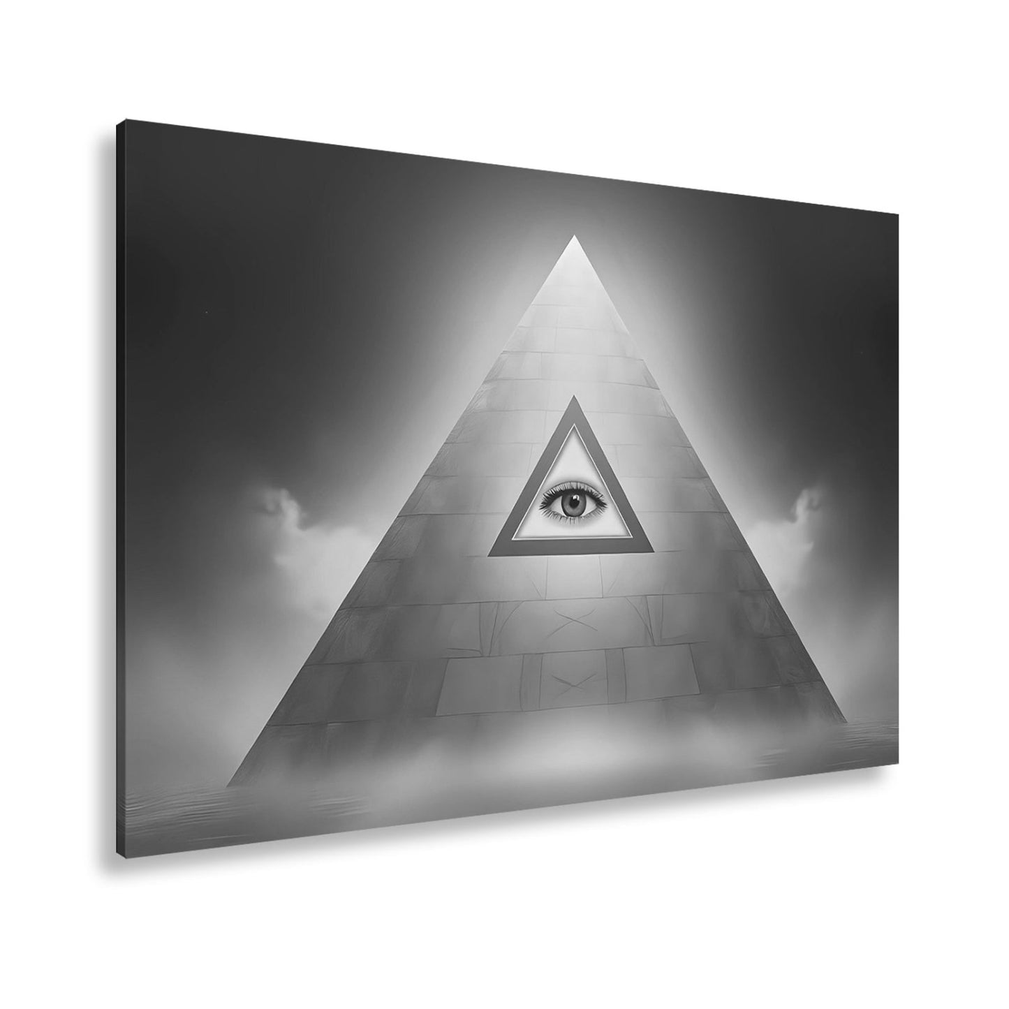 Leinwandbild Mystische Pyramide mit allsehender, leuchtender Präsenz - deyoli