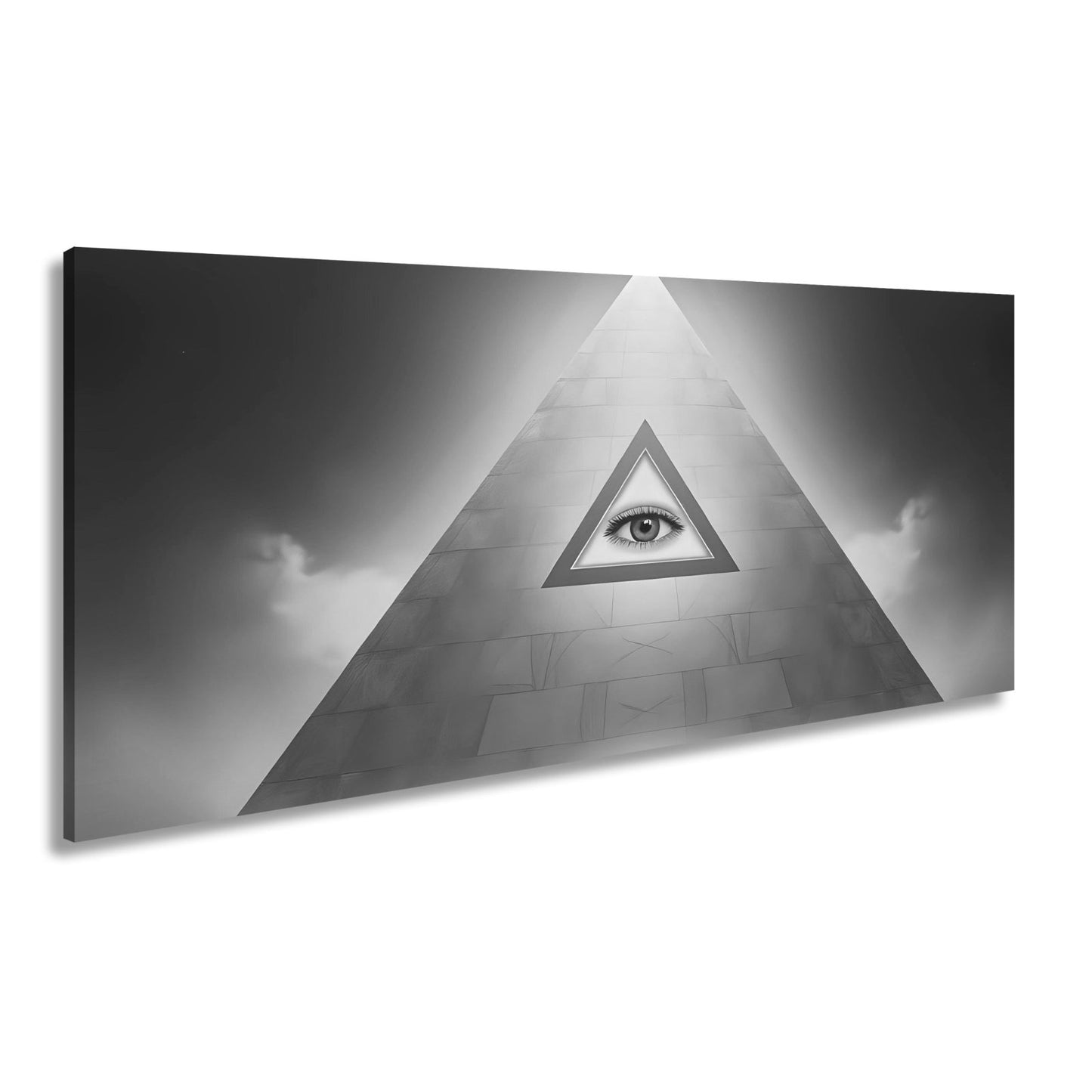 Leinwandbild Mystische Pyramide mit allsehender, leuchtender Präsenz - deyoli