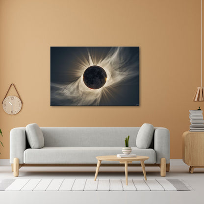 Leinwandbild Mystische Sonnenfinsternis im Feuerkleid der Korona - deyoli