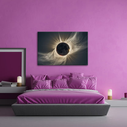 Leinwandbild Mystische Sonnenfinsternis im Feuerkleid der Korona - deyoli