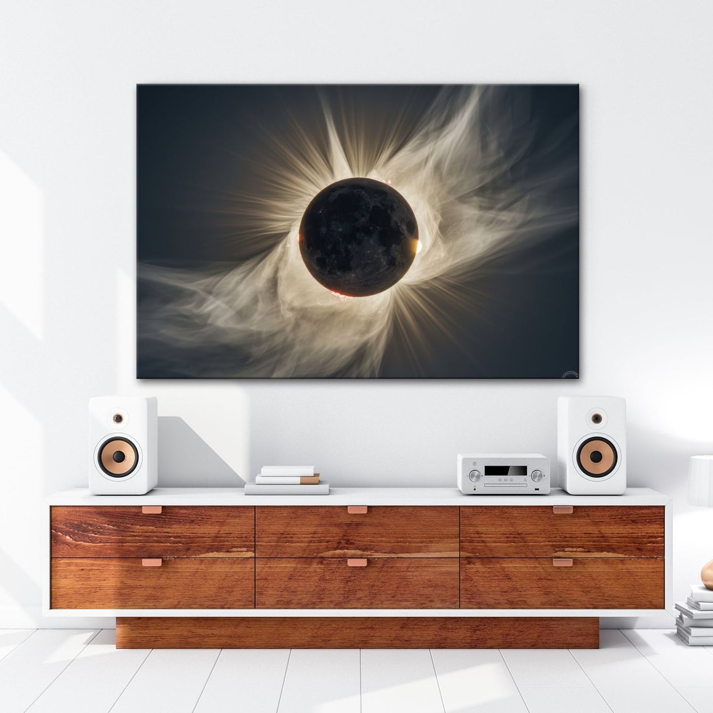 Leinwandbild Mystische Sonnenfinsternis im Feuerkleid der Korona - deyoli