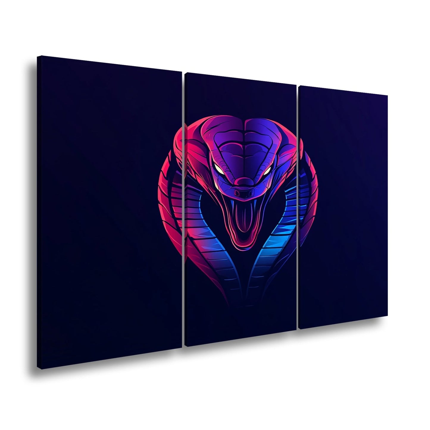 Leinwandbild Neon Kobra – Gefahr trifft grafische Eleganz XXL - deyoli