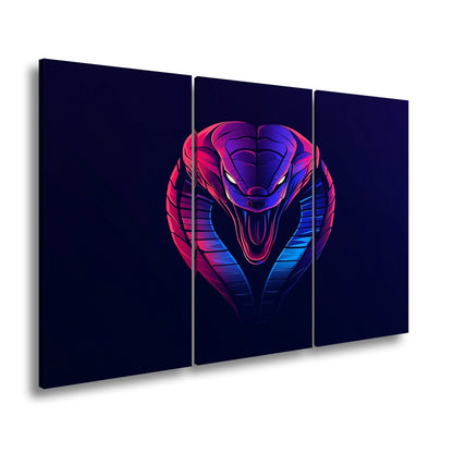 Leinwandbild Neon Kobra – Gefahr trifft grafische Eleganz XXL - deyoli