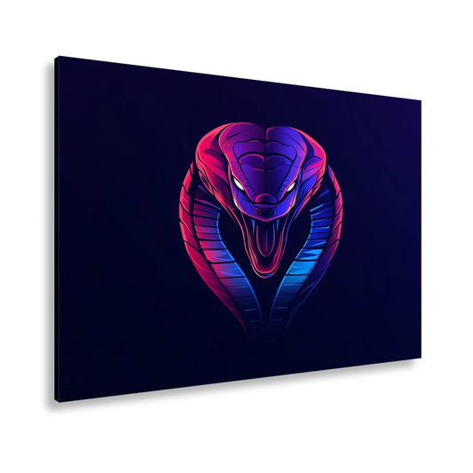 Leinwandbild Neon Kobra – Gefahr trifft grafische Eleganz XXL - deyoli
